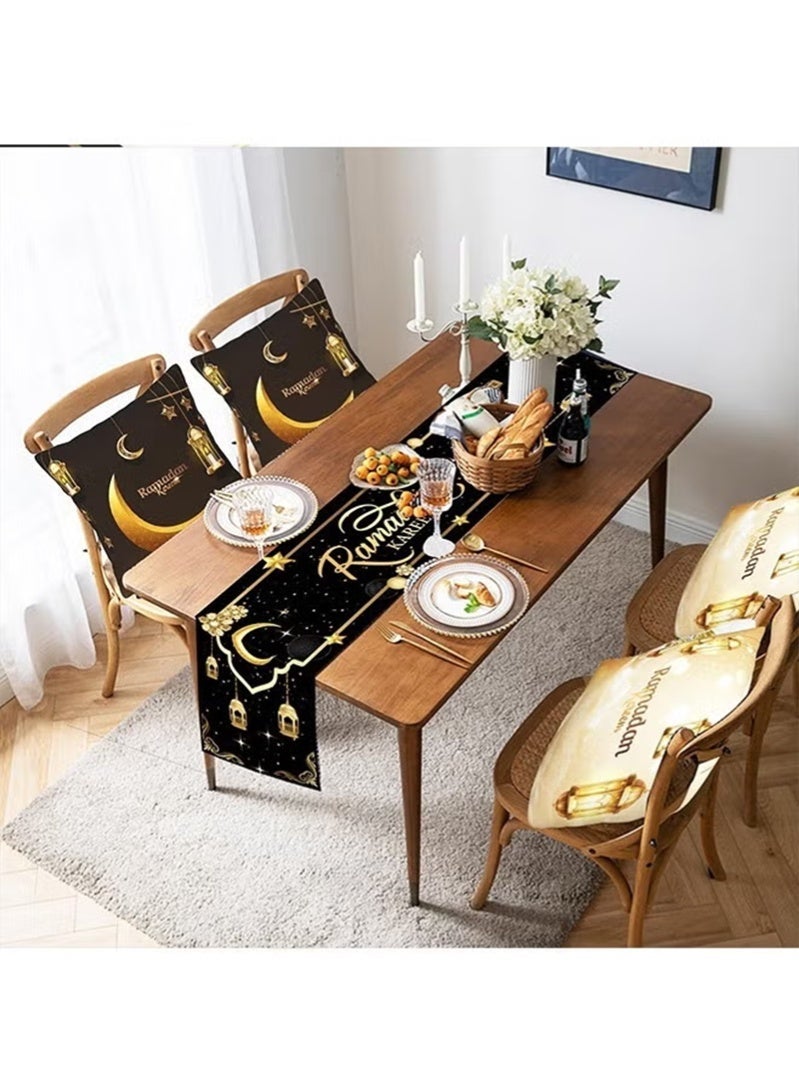 Topyich Ramadan Table Runner, Ramadan Decorations, Ramadan Pillow Covers, Ramadan Table Decoration with Table Runner and 4 PCS Decorative Pillow Covers - Image 4